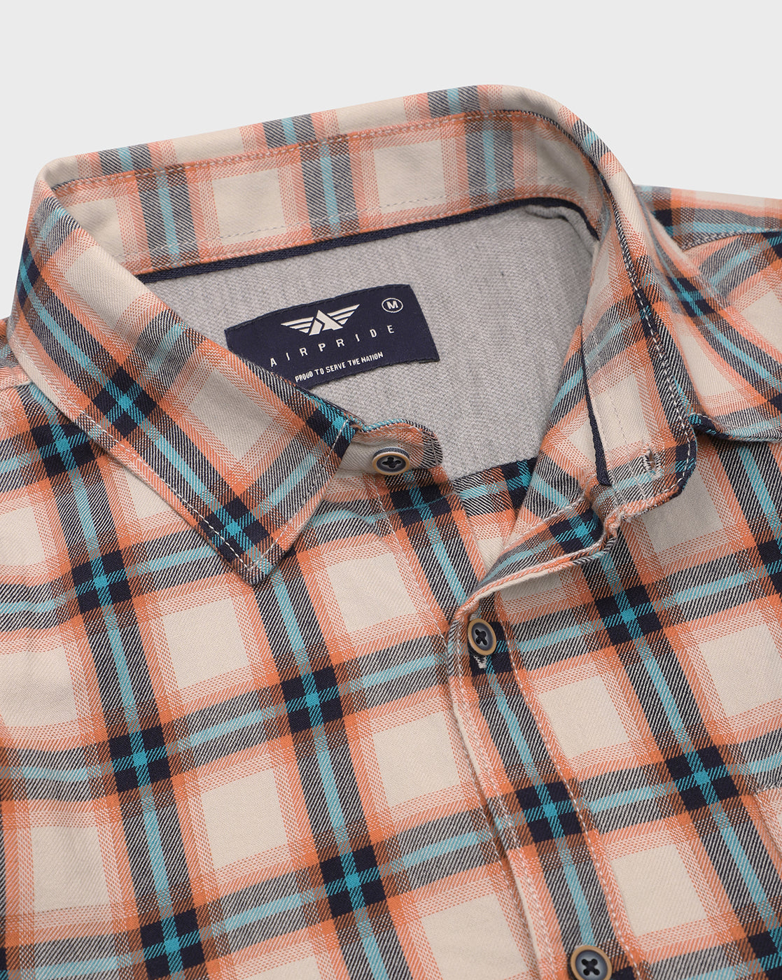 Orange Checks Casual Shirt